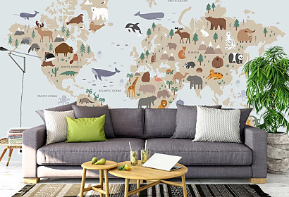 Fototapeta Mapa svet zvierat 2007